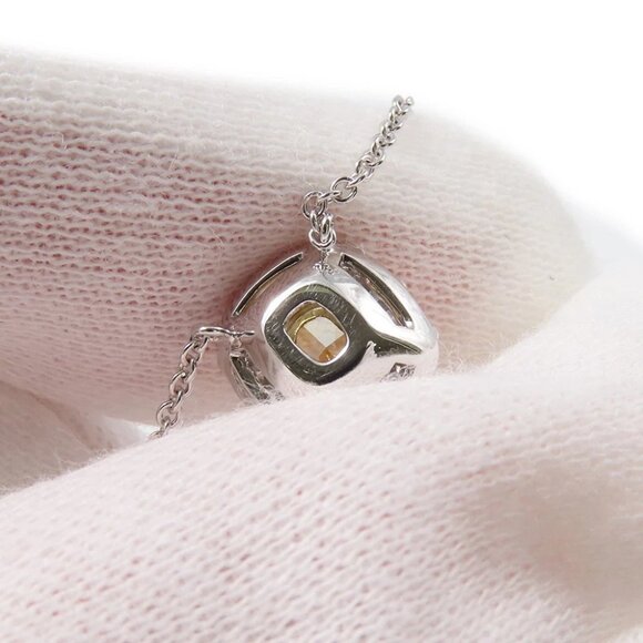 GRAFF Icon Cushion Cut Yellow Diamond Pendant K18WG/K18YG RGP845 - Picture 9 of 12